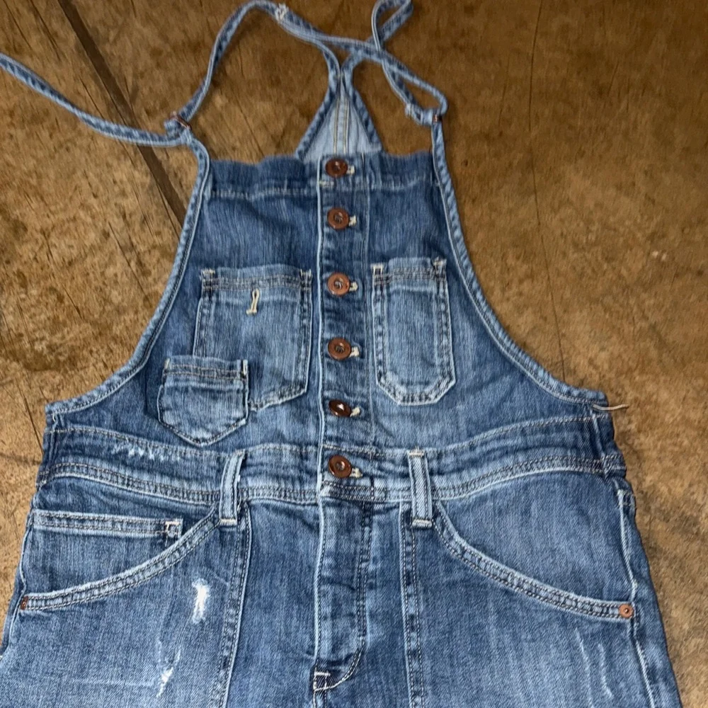 Pilcro Anthropologie painter Blue Denim Overalls size 26 - Picture 3 of 10